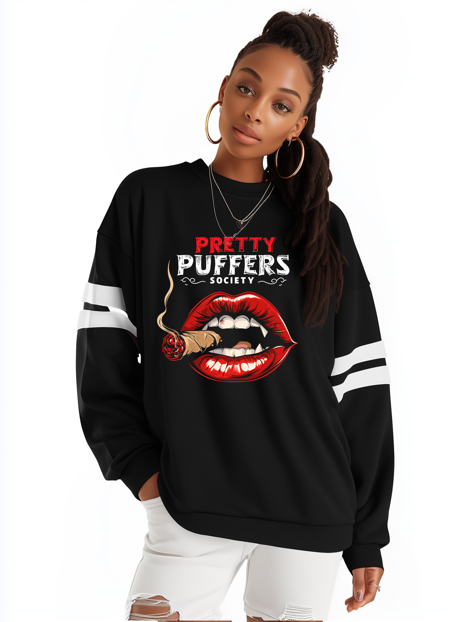 Pretty Puffers Society Fangs Boyfriend Sweatshirt