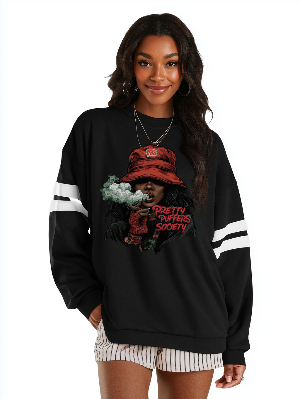 Pretty Puffers Society Hip Hop Boyfriend Sweatshirt